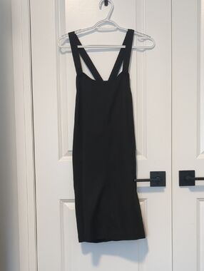 Frank And Oak Black Pinafore Dress